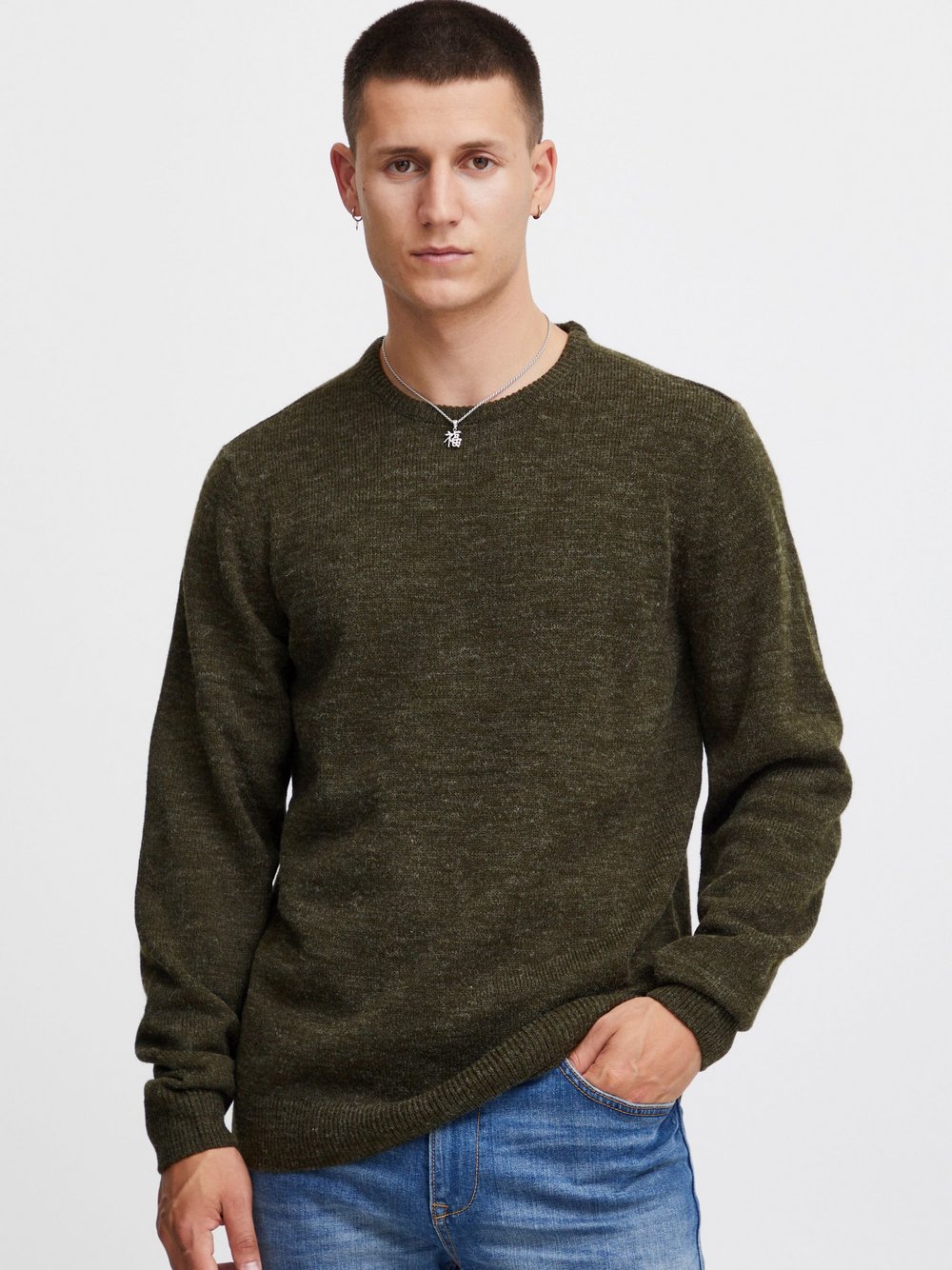 BLEND Strickpullover Herren grün, XL