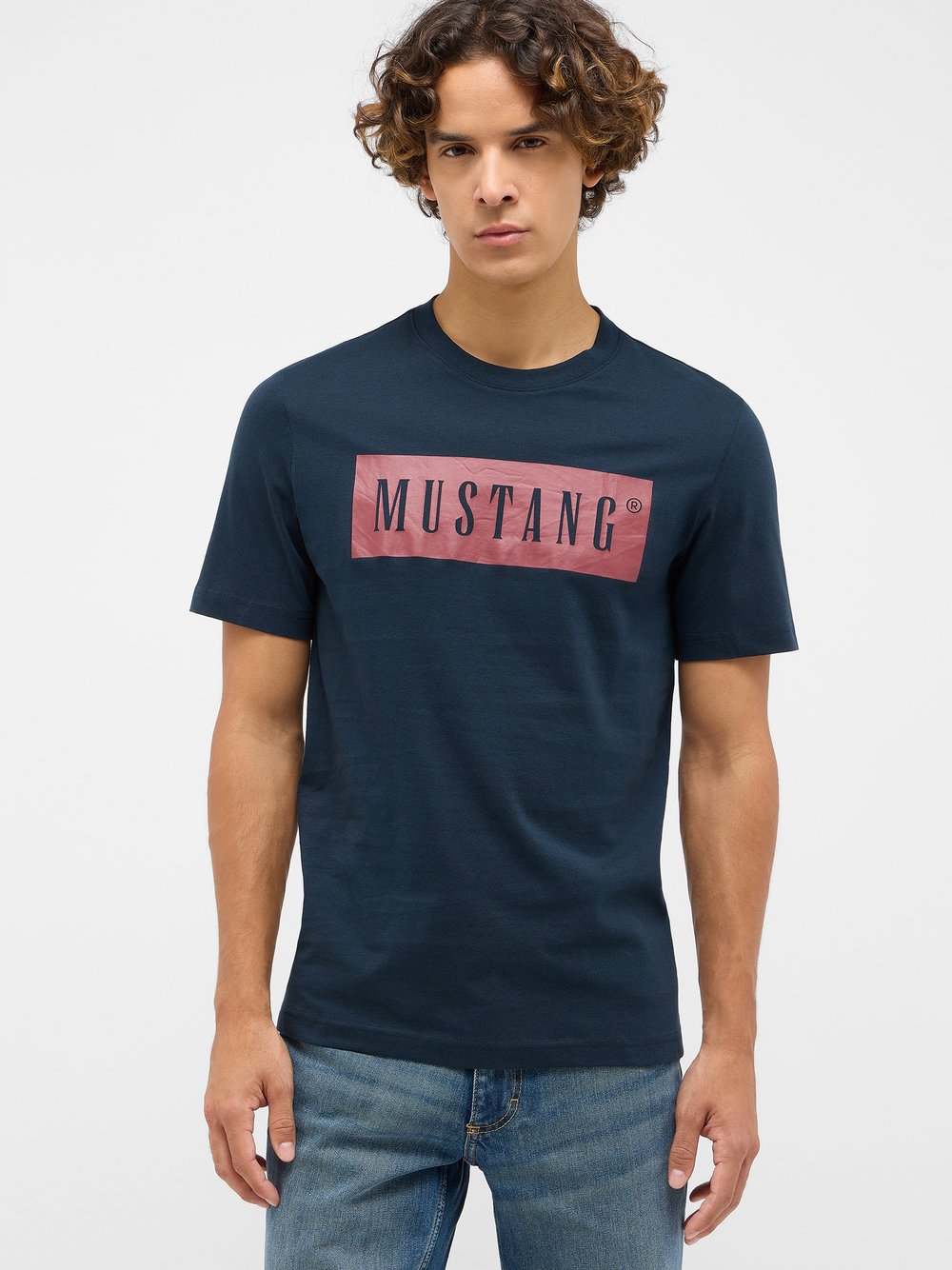 Mustang T-Shirt Herren Baumwolle blau, 4XL
