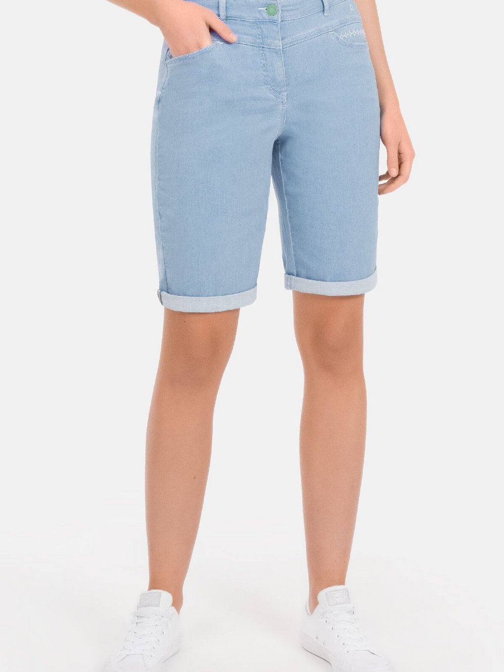 RECOVER pants Jeansbermuda Damen Baumwolle blau, 42