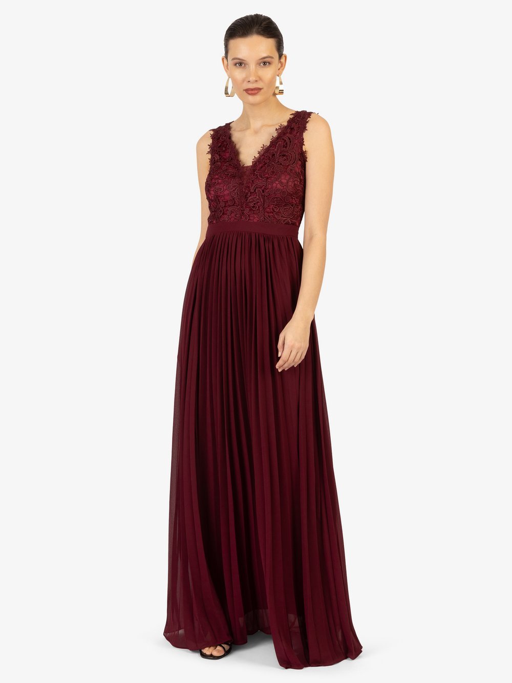 Kraimod Abendkleid Damen rot gemustert, 38