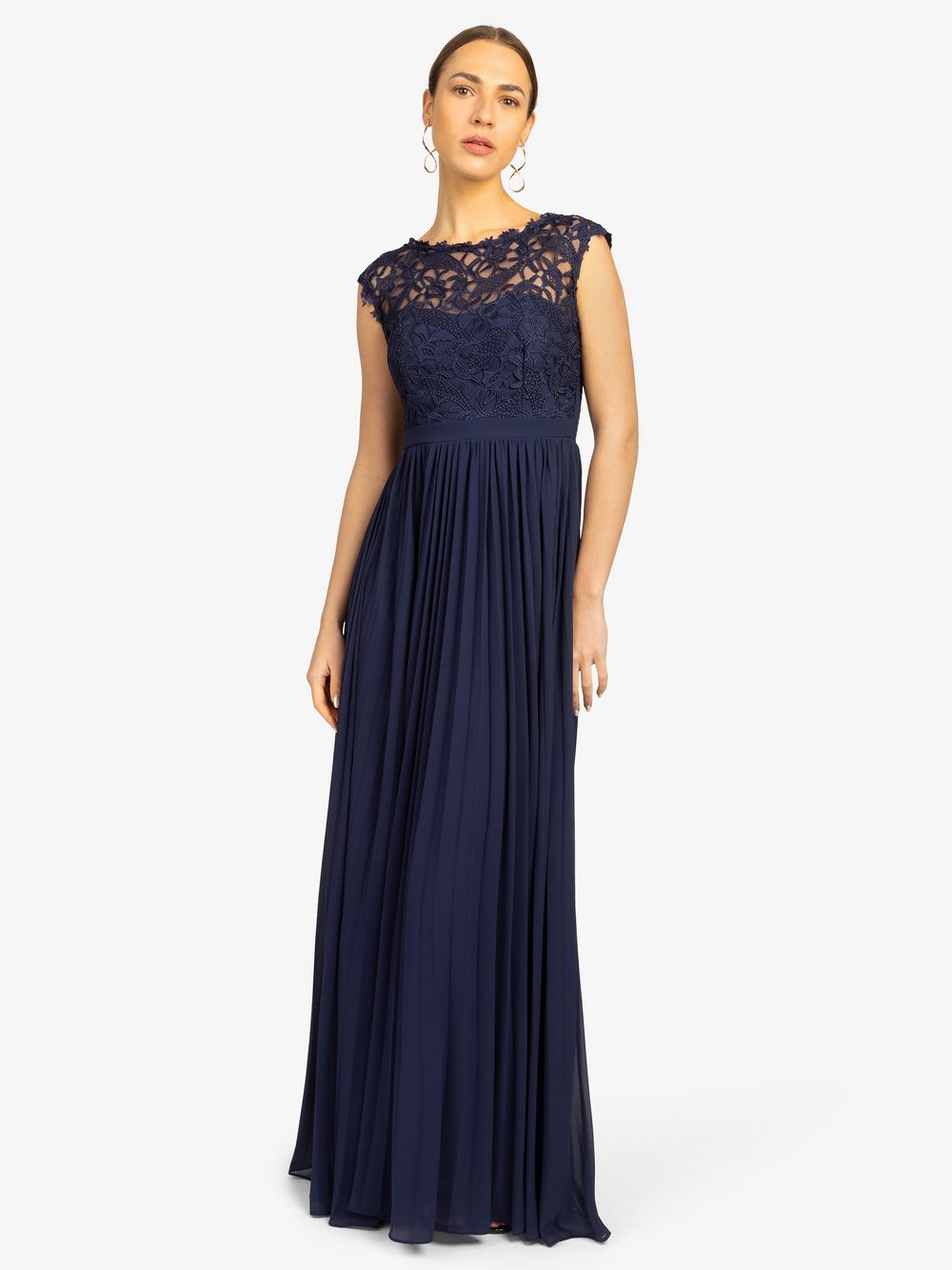 Kraimod Abendkleid Damen blau gemustert, 34