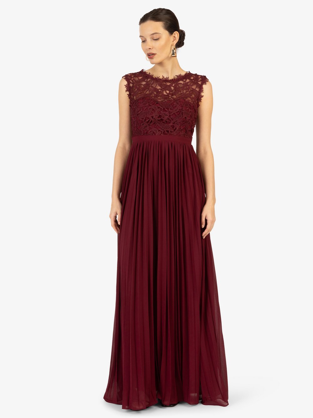 Kraimod Abendkleid Damen rot gemustert, 38