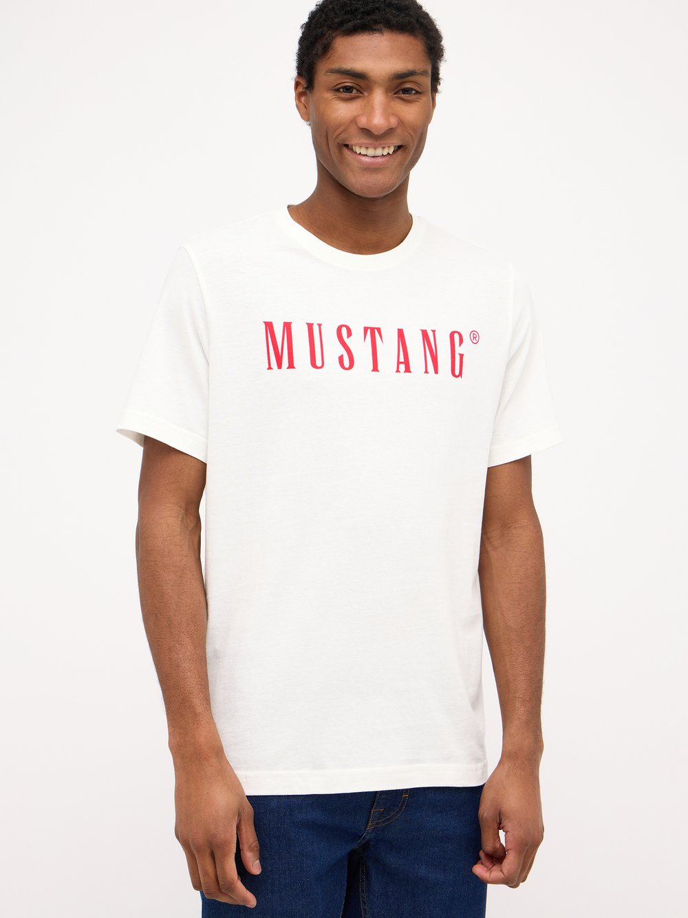 Mustang T-Shirt Herren Baumwolle weiß, XXXXL