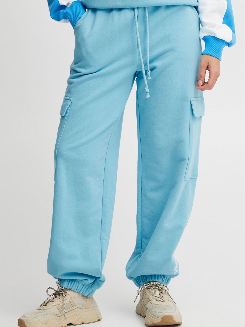 TheJoggConcept. Cargohose Damen Baumwolle blau, L