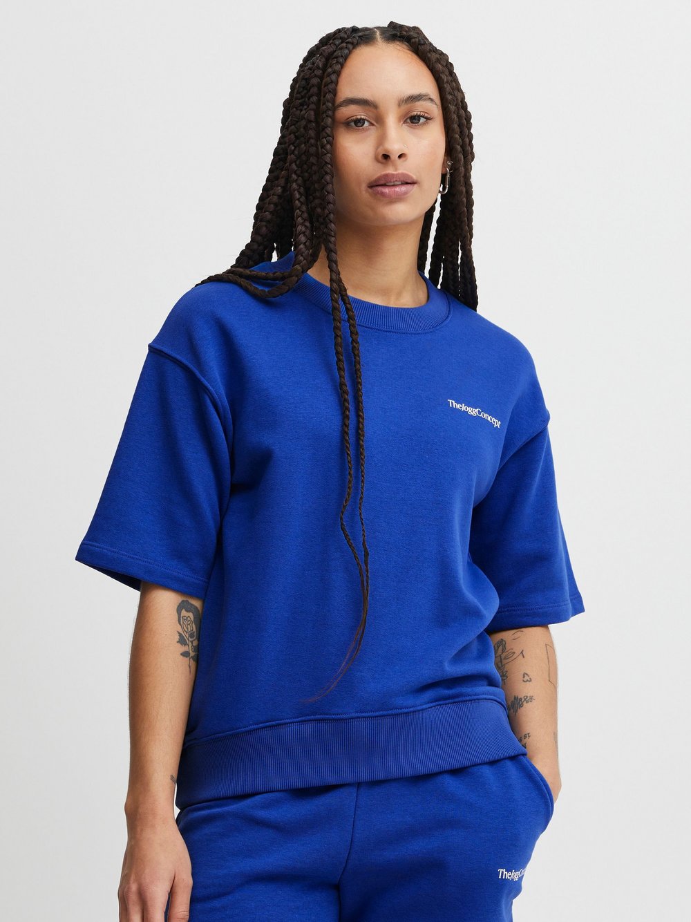 TheJoggConcept. T-Shirt Damen Baumwolle blau, S