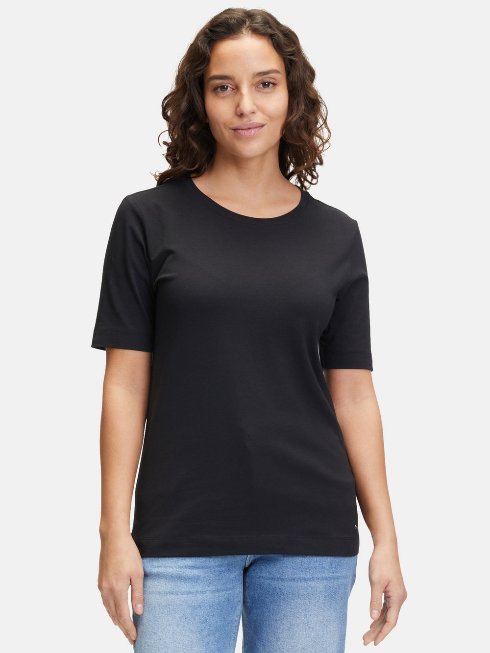 Betty & Co Basic Shirt Damen Baumwolle schwarz, M