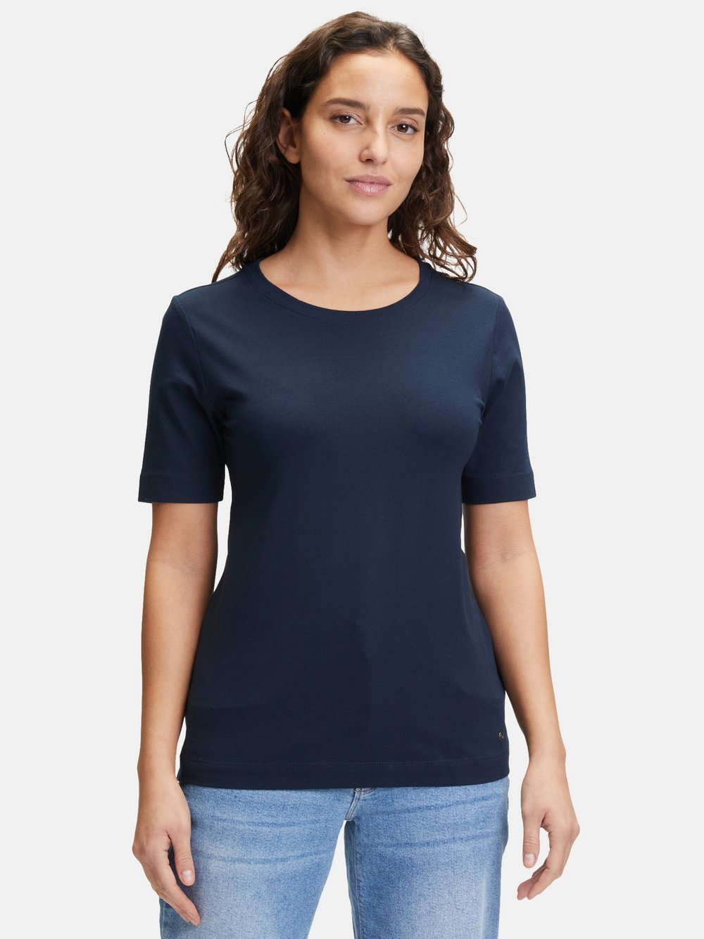 Betty & Co Basic Shirt Damen Baumwolle blau, L