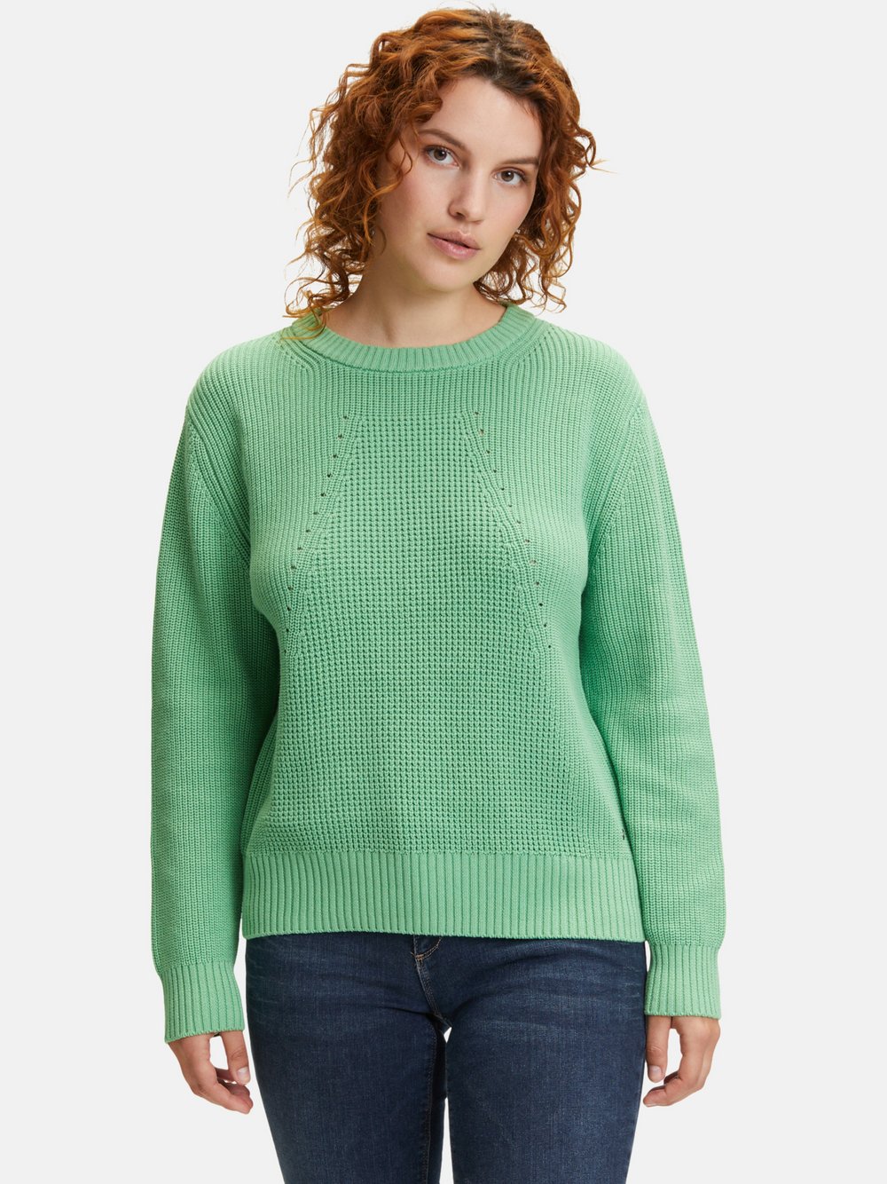 Betty & Co Strickpullover Damen Baumwolle grün, 42