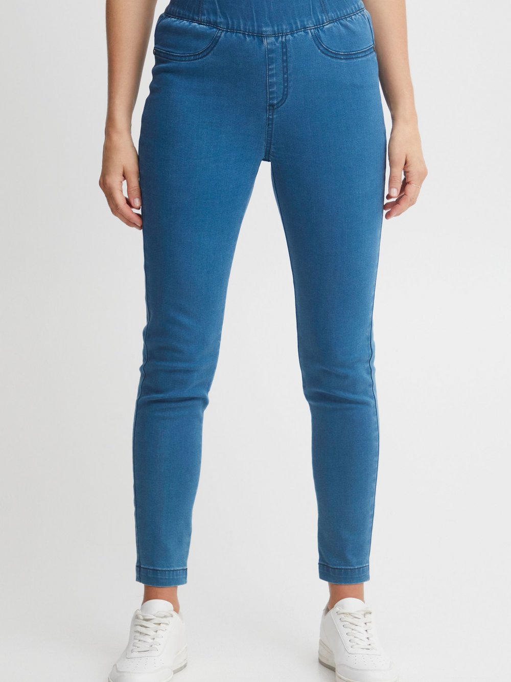 fransa Leggings Damen Baumwolle blau, L