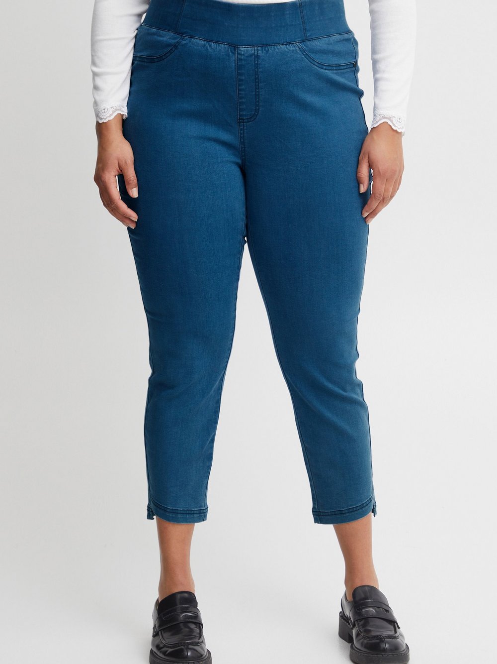 fransa Leggings Damen Baumwolle blau, 42