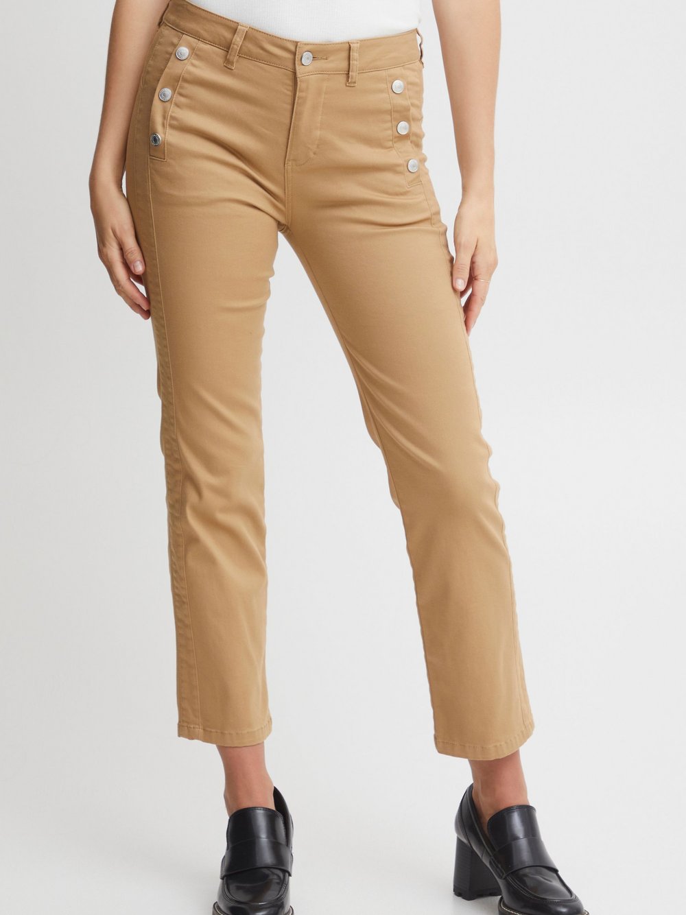 fransa Chinohose Damen Baumwolle beige, 34