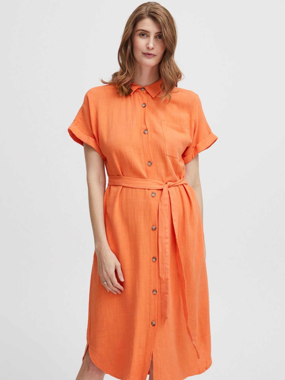 fransa Blusenkleid Damen Viskose orange, XXL