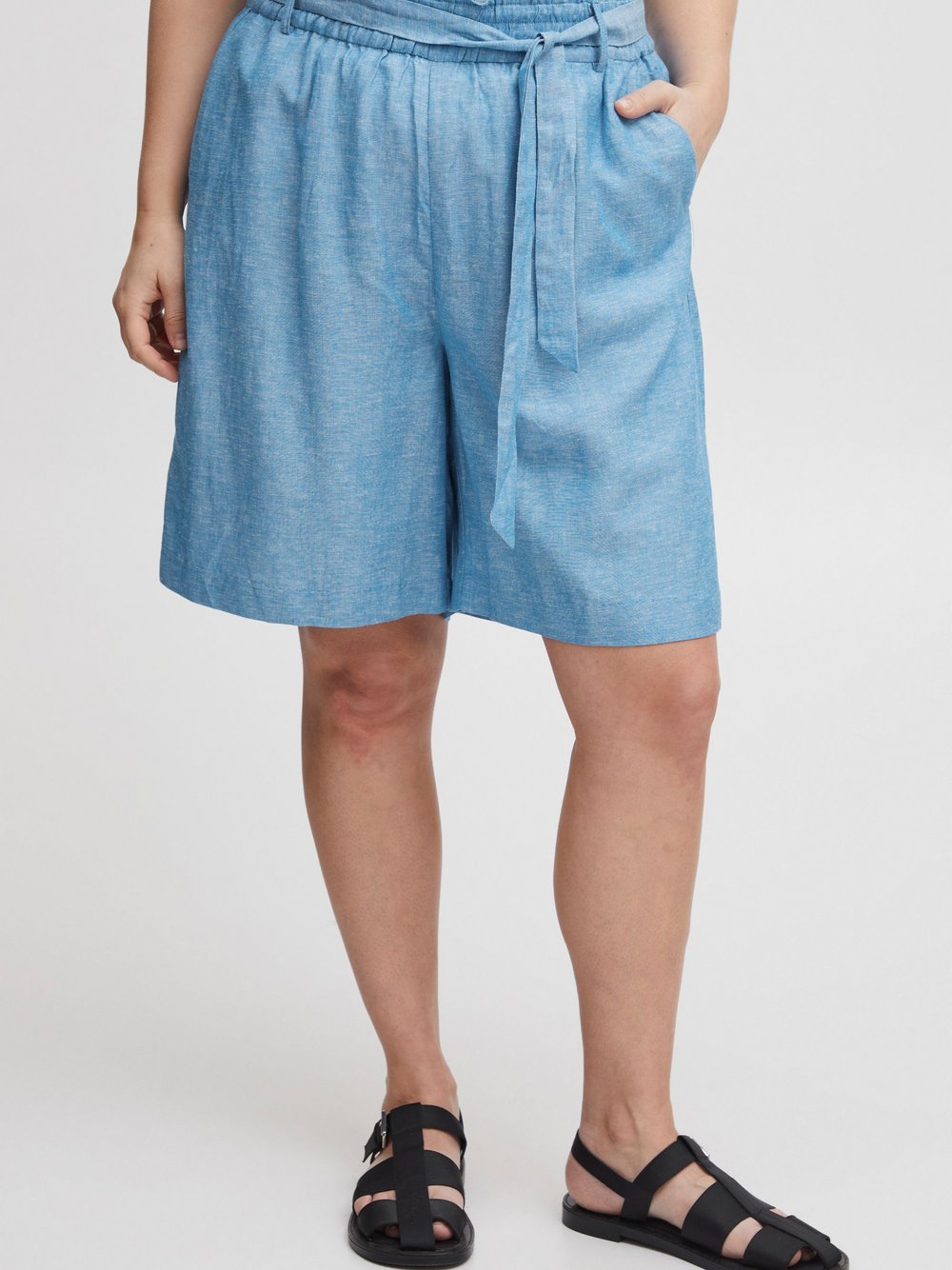 fransa Shorts Damen blau gestreift, 48