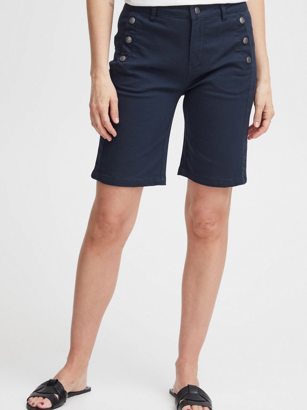 fransa Shorts Damen Baumwolle blau, 46