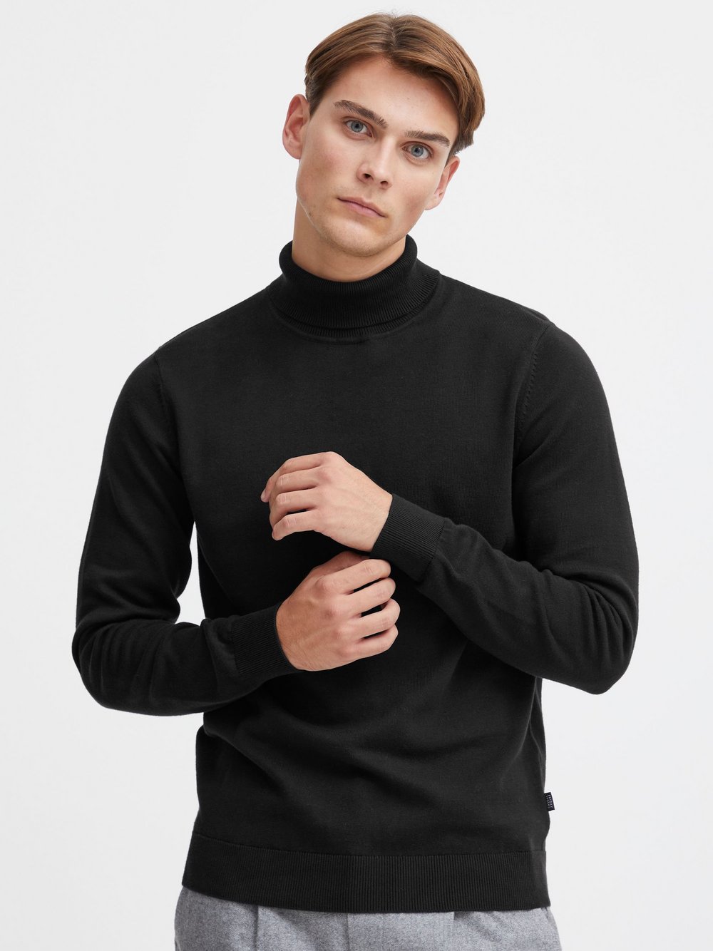 CASUAL FRIDAY Rollkragenpullover Herren Baumwolle schwarz, XXXL