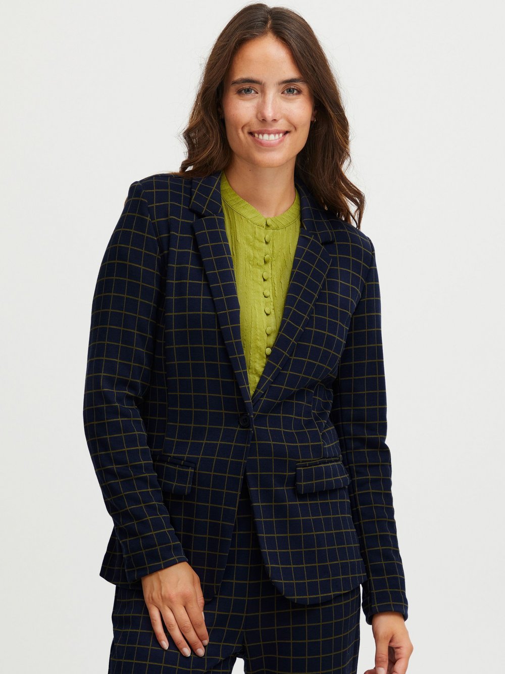 fransa Jackenblazer Damen Viskose blau gemustert, L