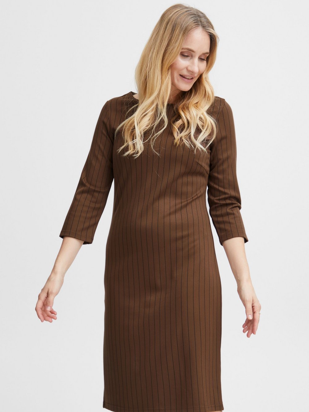 fransa Kleid Damen Viskose braun gestreift, XL