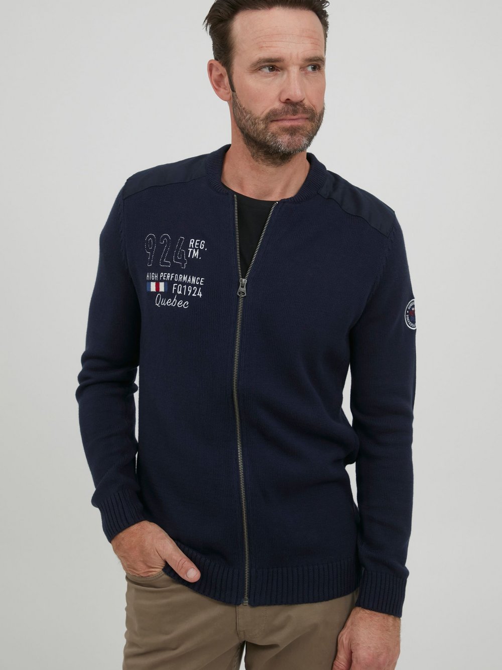 FQ1924 Strickjacke Herren blau, XXL