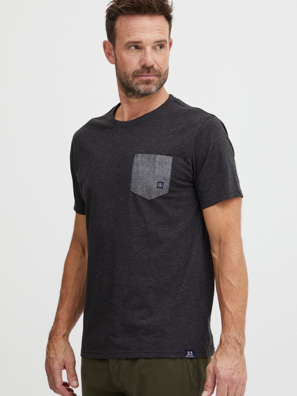 FQ1924 T-Shirt Herren Baumwolle grau, L