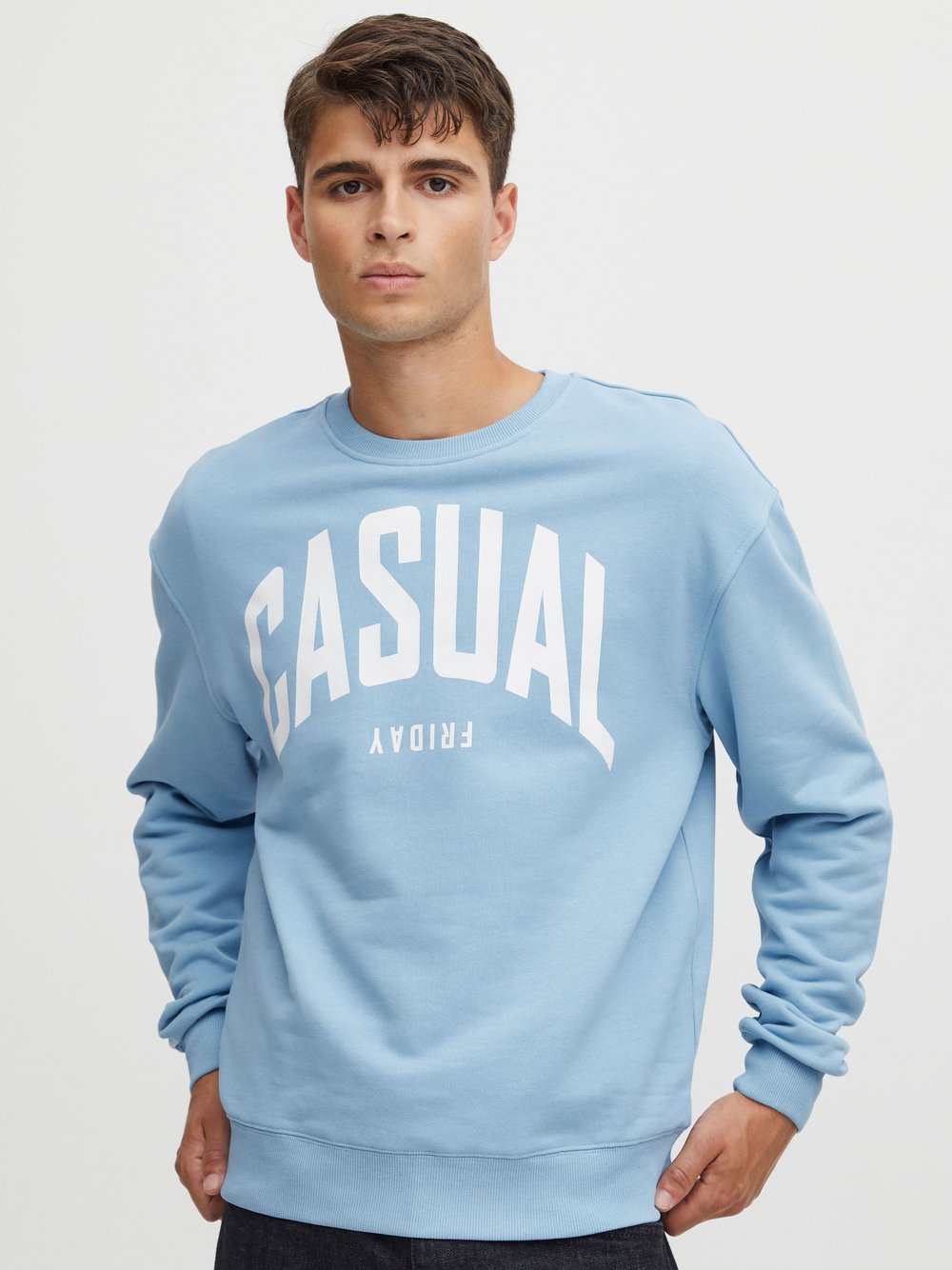 CASUAL FRIDAY Sweatshirt Herren Baumwolle blau bedruckt, M