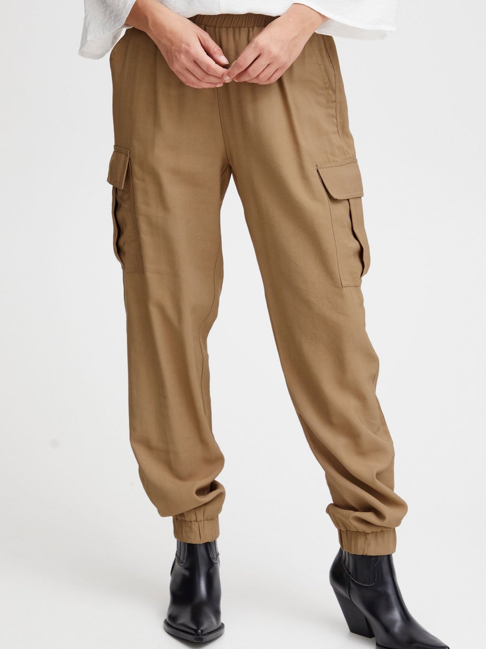 fransa Cargohose Damen Viskose braun, XXL