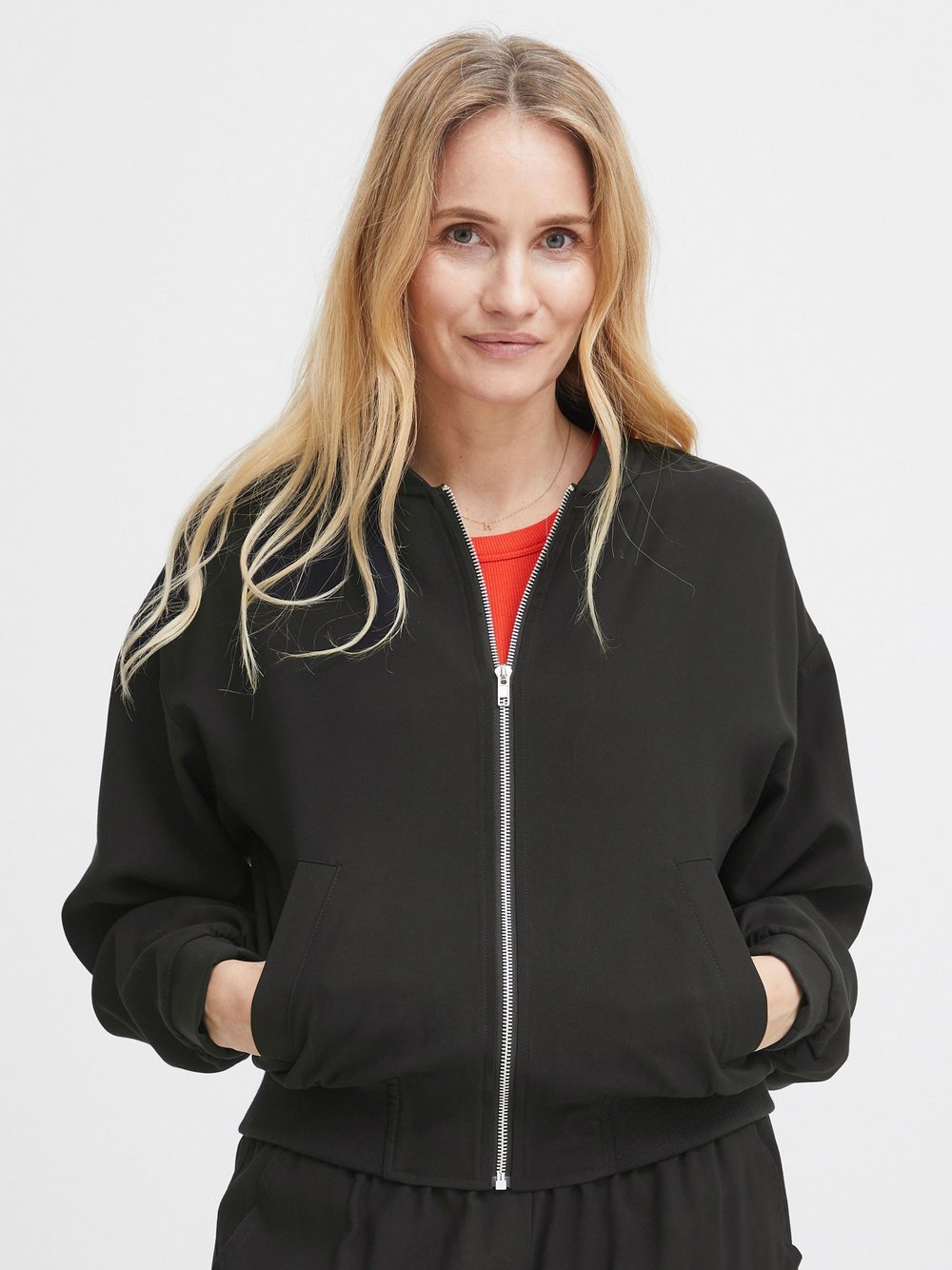 fransa Bomberjacke Damen Viskose schwarz, M