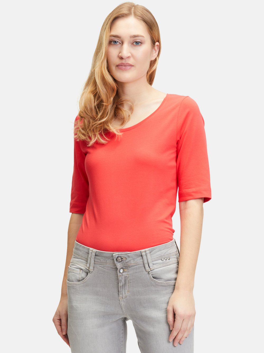 Cartoon Basic Shirt Damen Baumwolle rot, 36