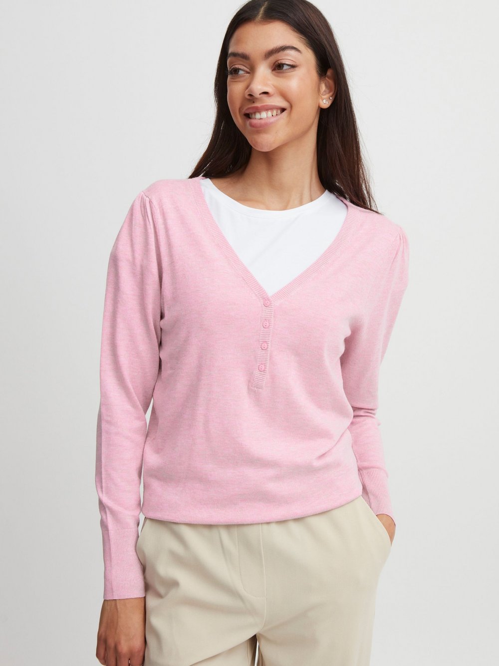 B.Young Strickpullover Damen Viskose rosa, XL