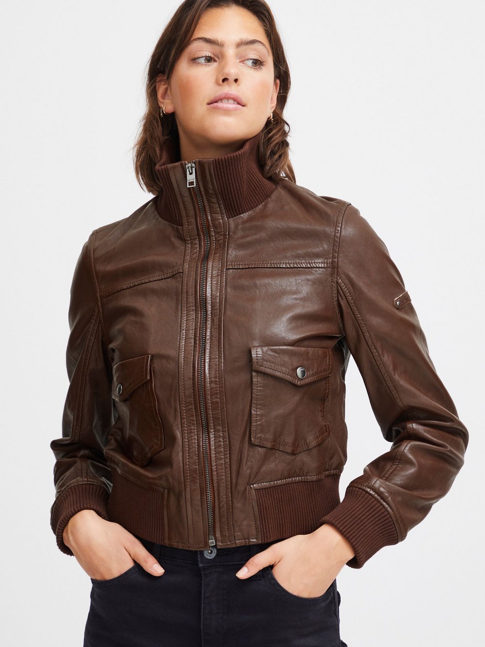 OXMO Lederjacke Damen braun, 34