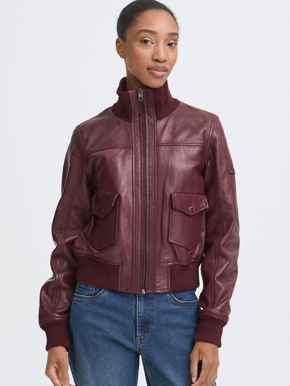 OXMO Lederjacke Damen rot, 44