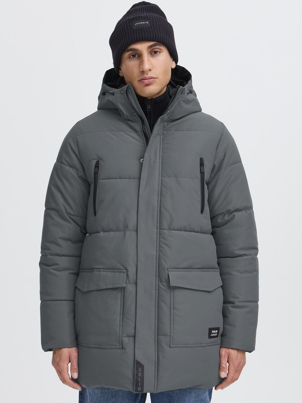 Thumbnail - Solid Steppjacke Herren grau, XXXL