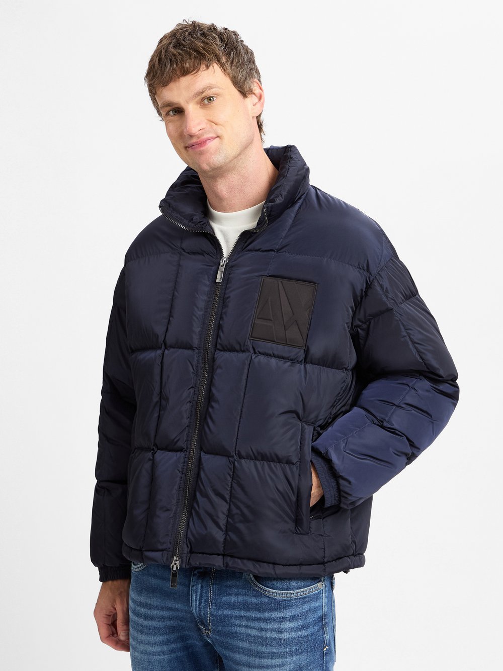 Armani Exchange Daunenjacke Herren Polyamid blau, XXL