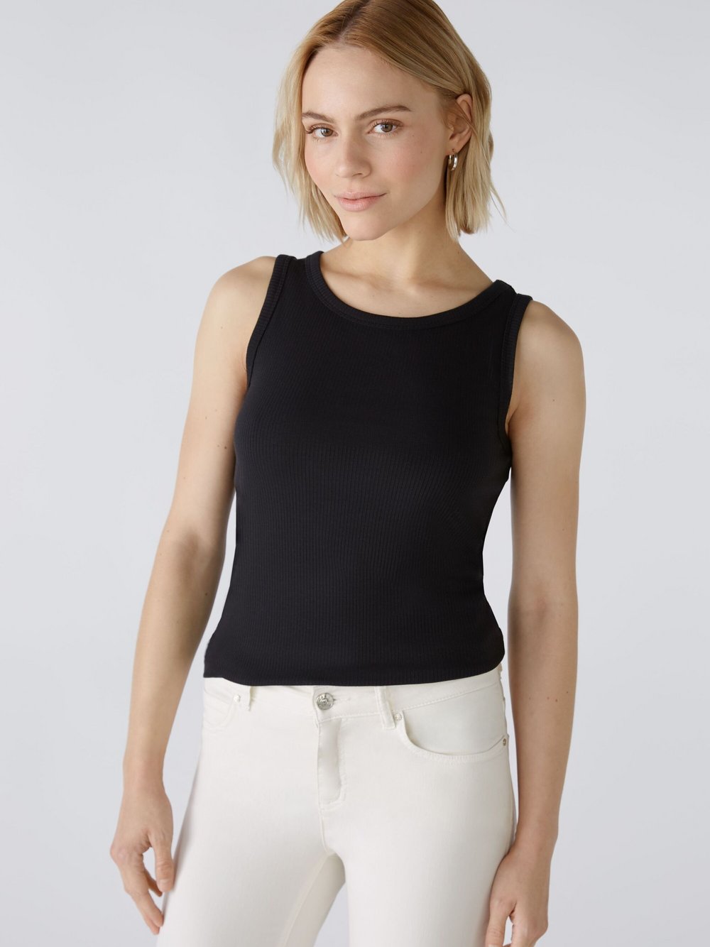 Oui Top Damen Viskose schwarz, 38