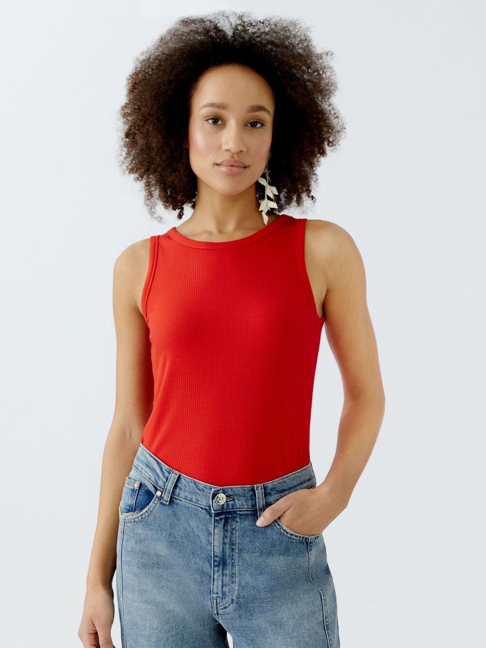 Oui Top Damen Viskose rot, 38