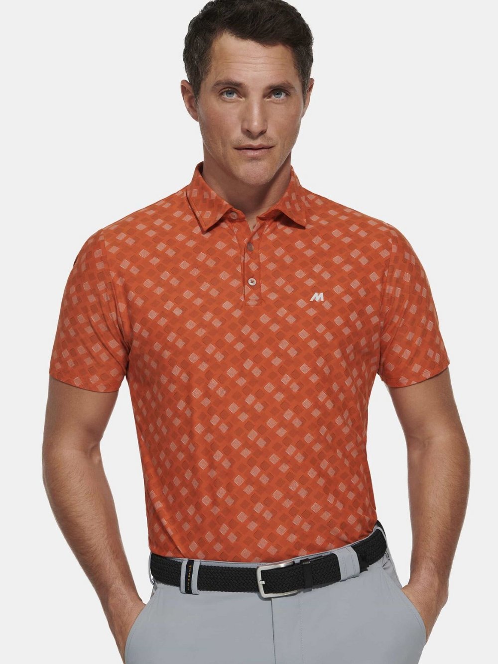 MEYER Polo Herren orange bedruckt, L