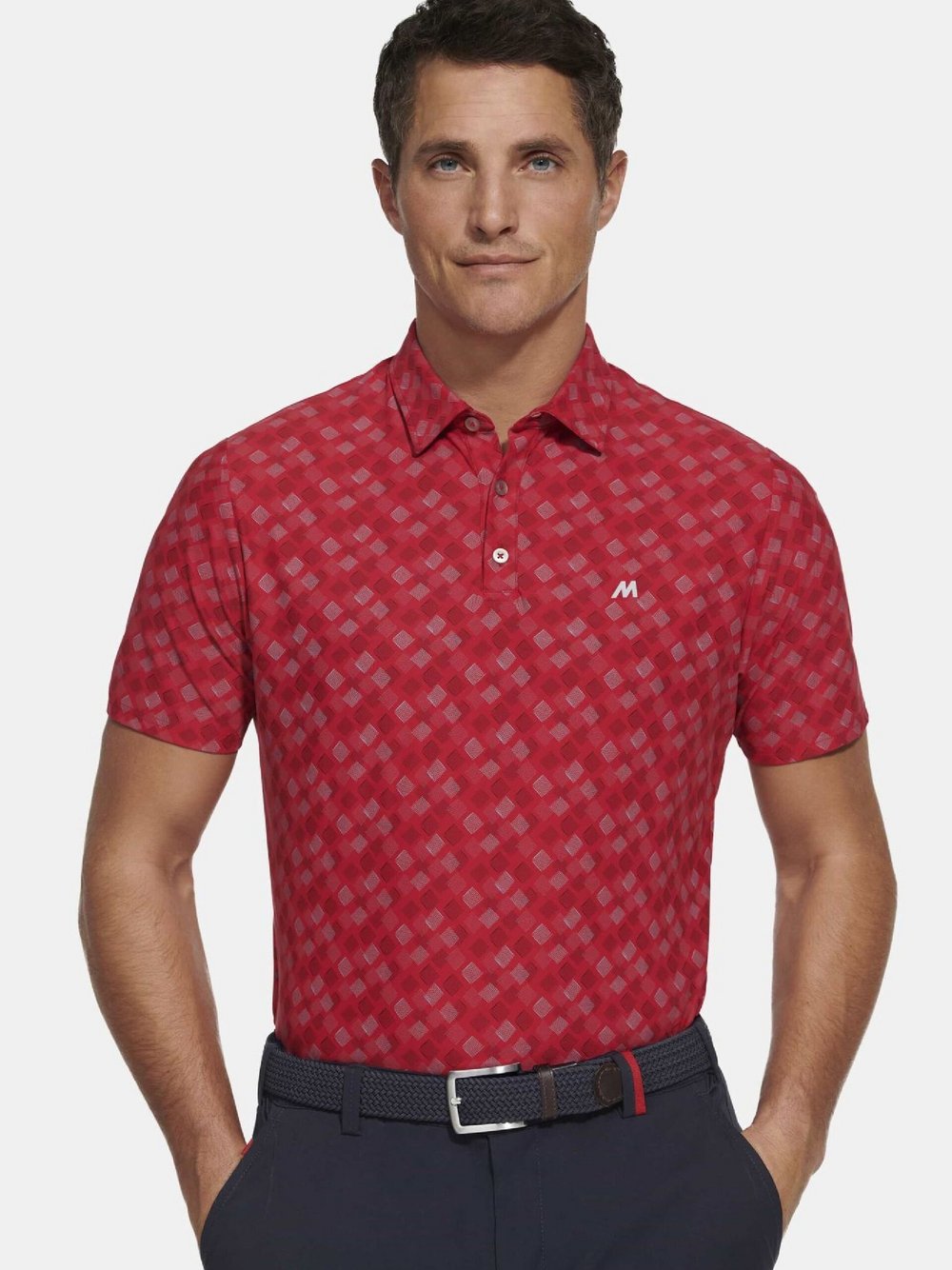 MEYER Polo Herren rot bedruckt, M