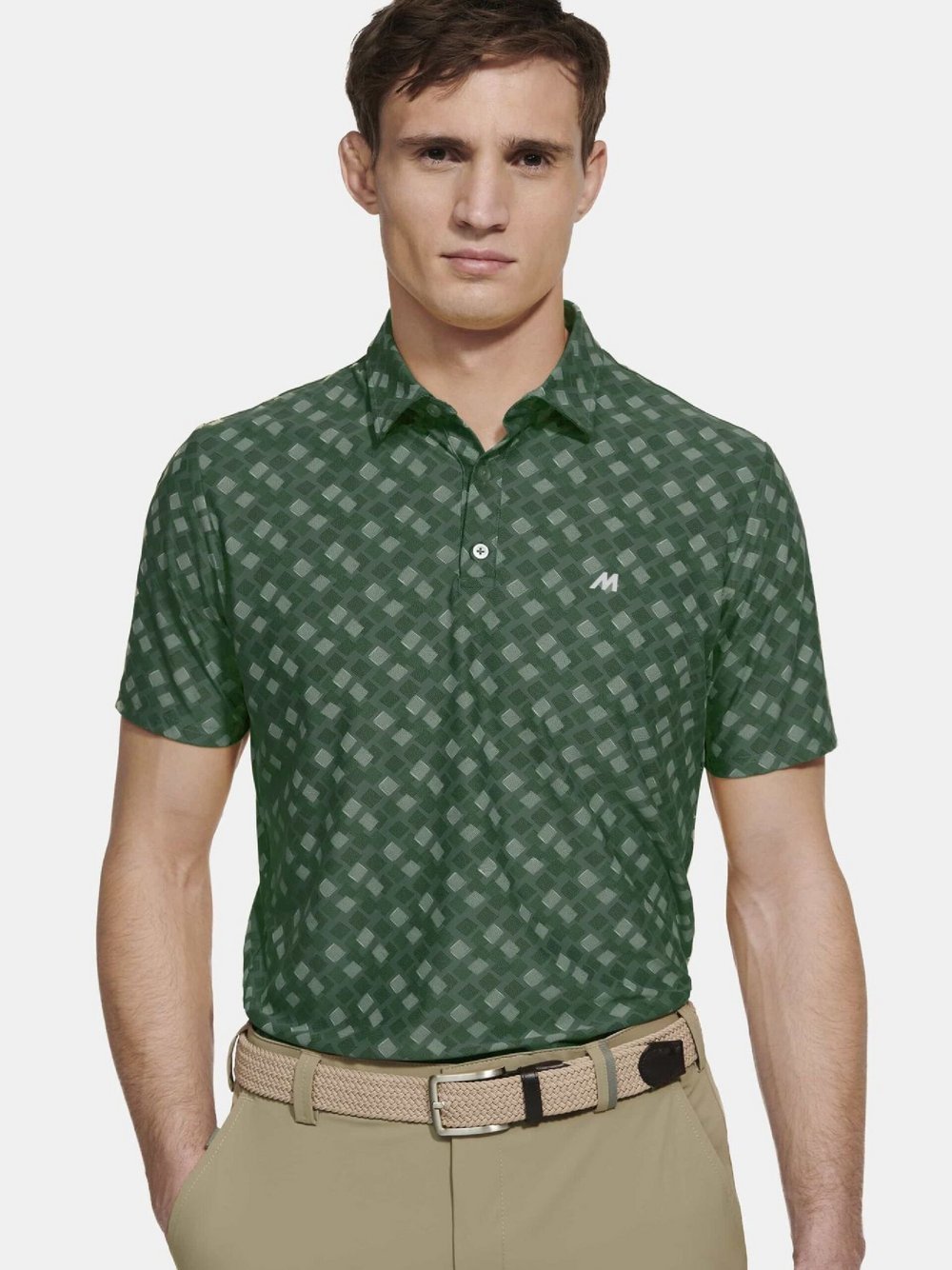 MEYER Polo Herren grün bedruckt, M