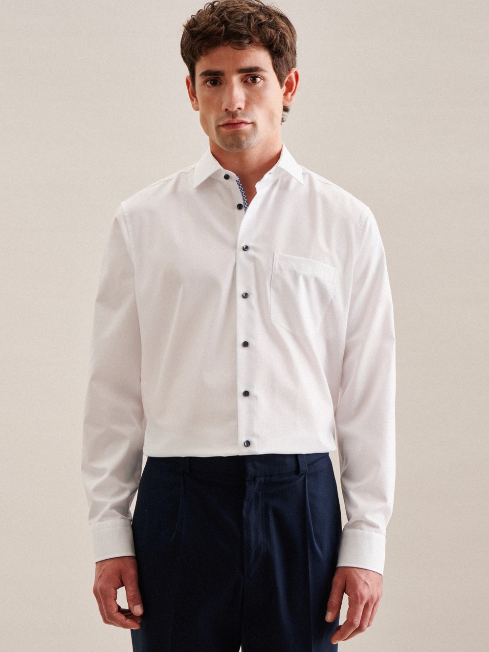 Seidensticker Business Hemd Herren Regular Fit Baumwolle weiß, 48