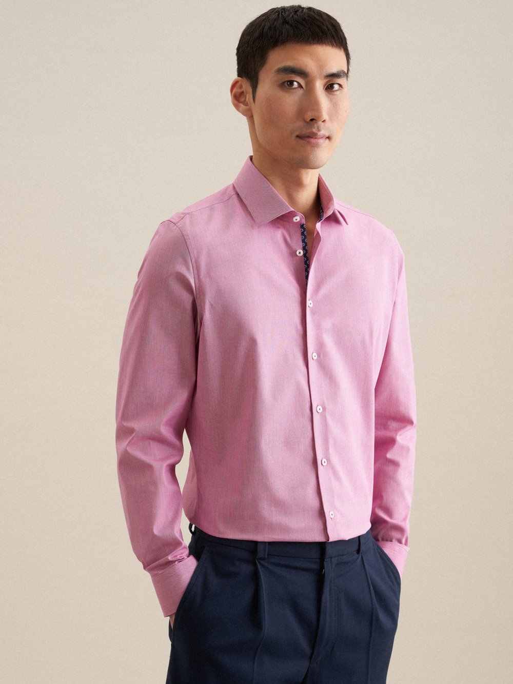 Seidensticker Business Hemd Herren Slim Fit Baumwolle pink, 39