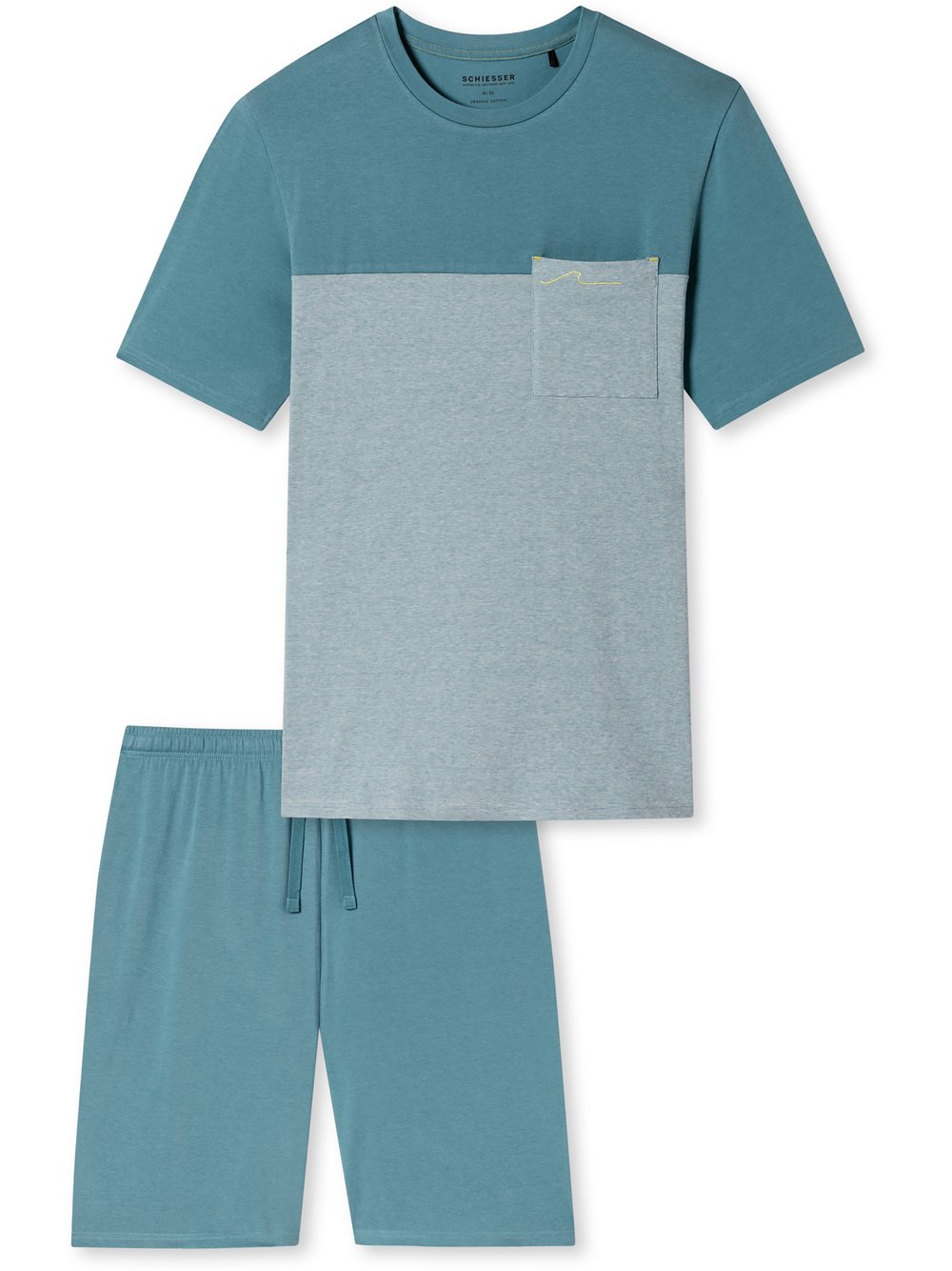 Schiesser Pyjama  Herren Baumwolle blau, 58