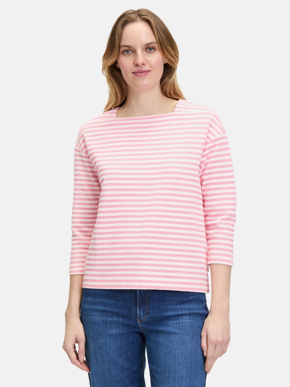 Betty & Co Ringelshirt Damen Baumwolle rosa gestreift, S