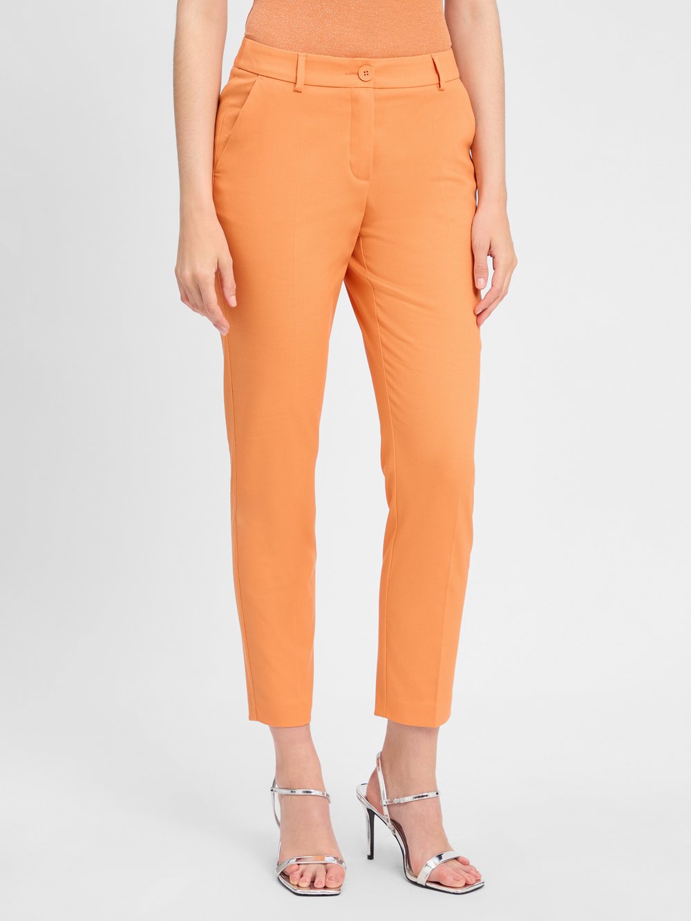 Marie Lund Hose Damen Baumwolle orange, 42