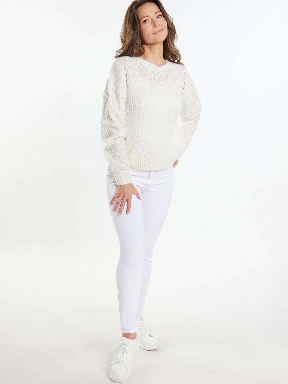 Usha Strickpullover Damen weiß, M