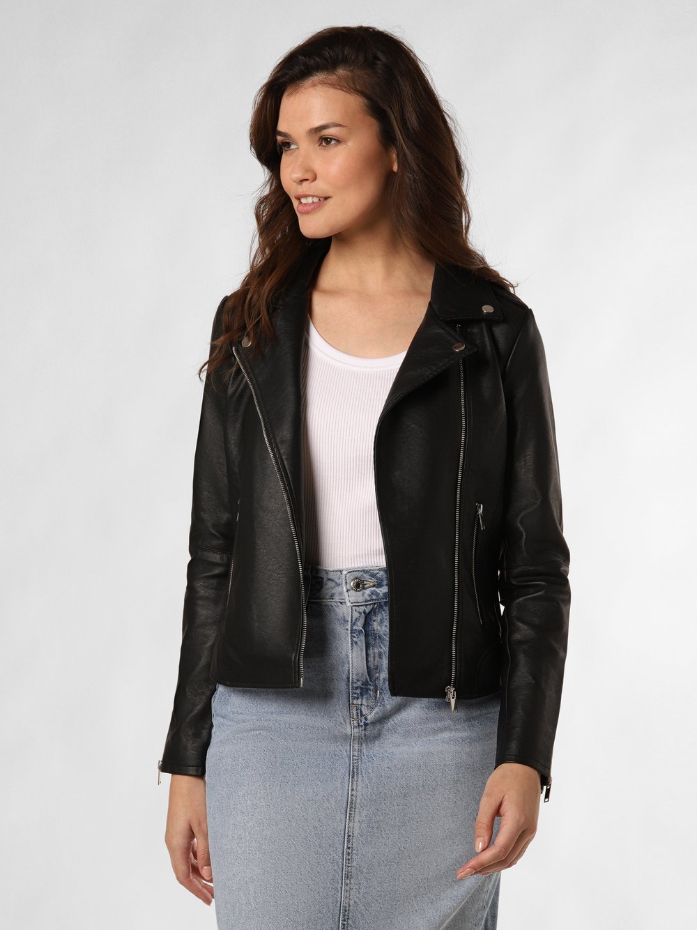 Vila Jacke Damen Kunstleder schwarz, M