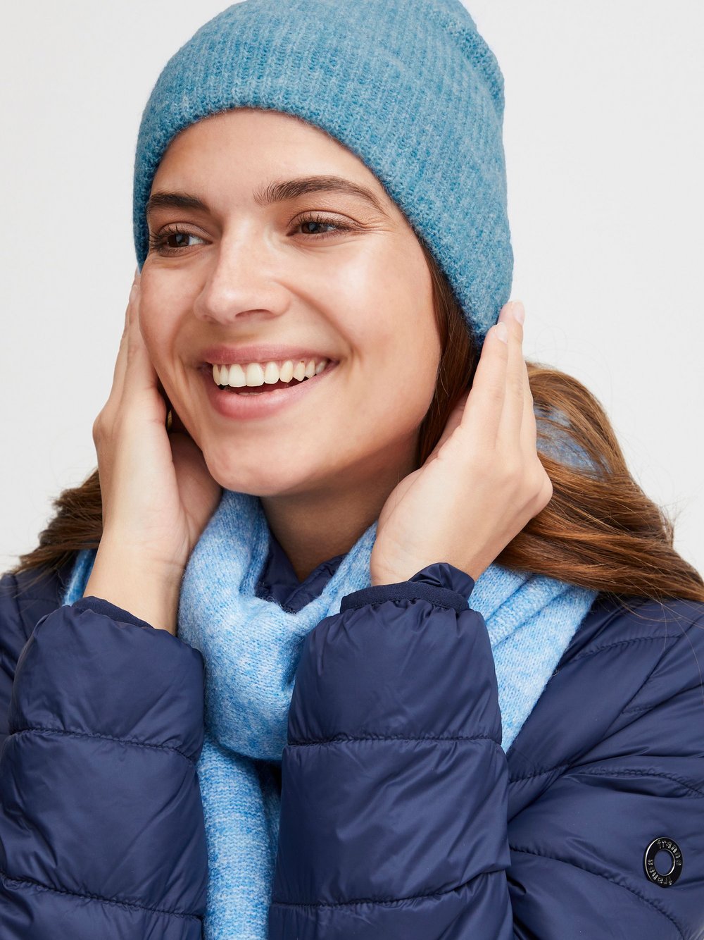 fransa Beanie Damen blau, ONE SIZE