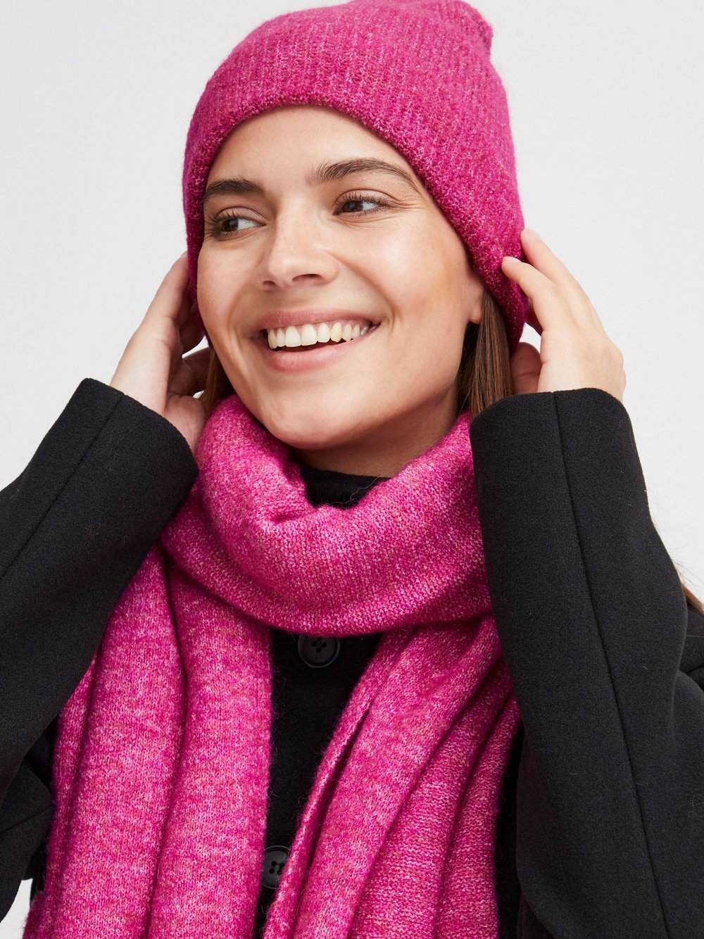 fransa Beanie Damen pink, ONE SIZE