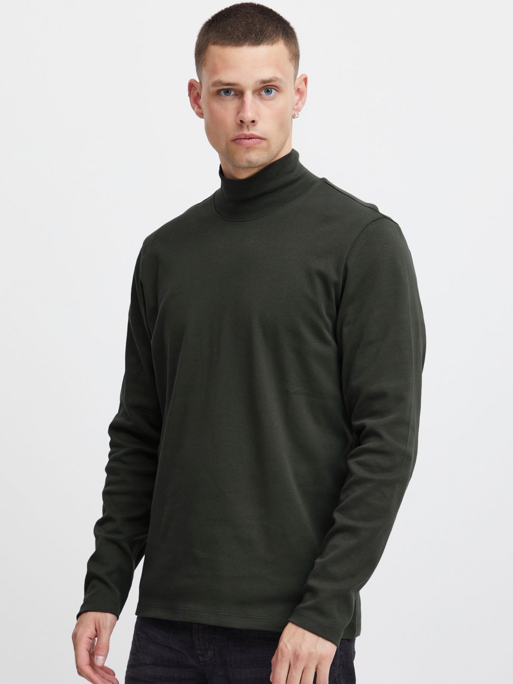 BLEND Langarmshirt Herren Baumwolle grün, XXL