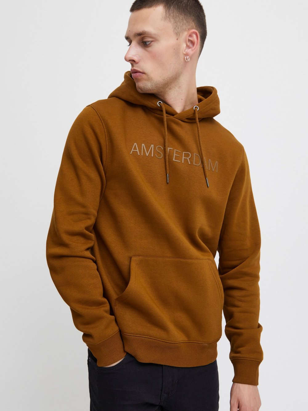 BLEND Hoodie Herren Baumwolle braun, L