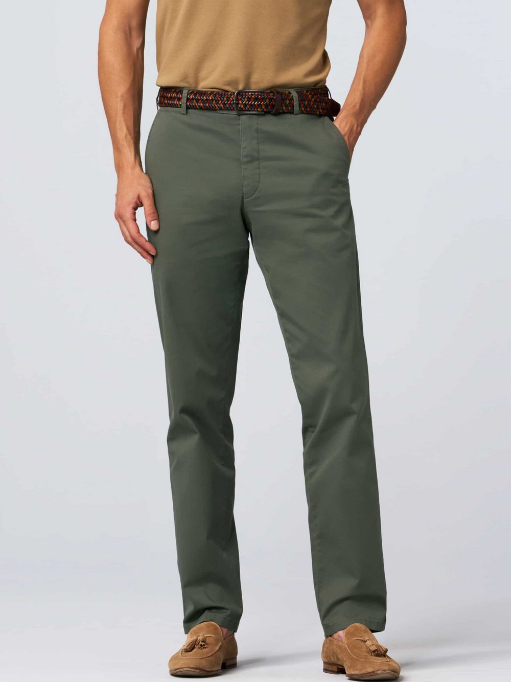 MEYER Chino Herren Baumwolle grün, 27