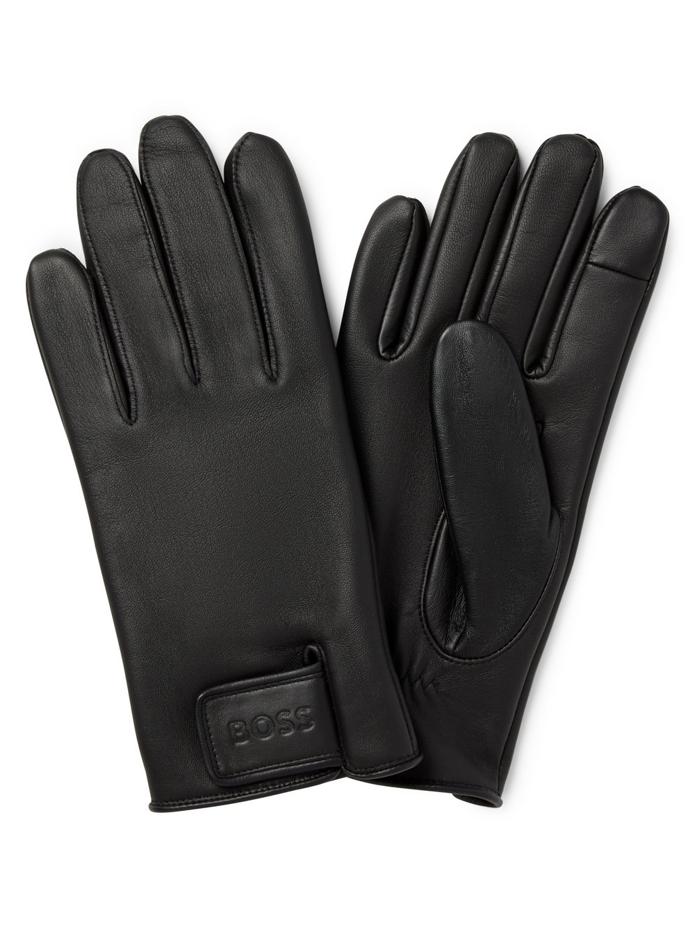 BOSS Handschuhe Herren Leder schwarz, 10